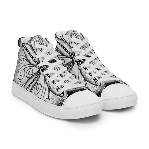 Mandala 30 Men’s high top canvas shoes - Martin K Designs