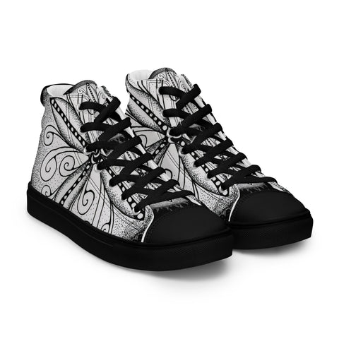 Mandala 30 Men’s high top canvas shoes - Martin K Designs