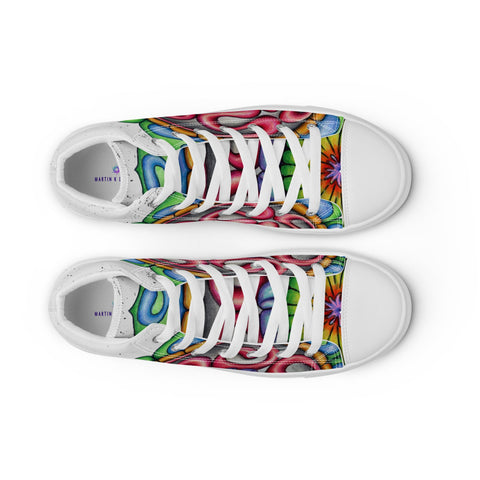 Mandala 36 Women’s high top canvas shoes - Martin K Designs