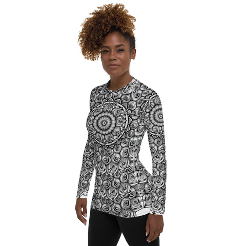 Mandala 9 II Women's Rash Guard - Martin K Designs