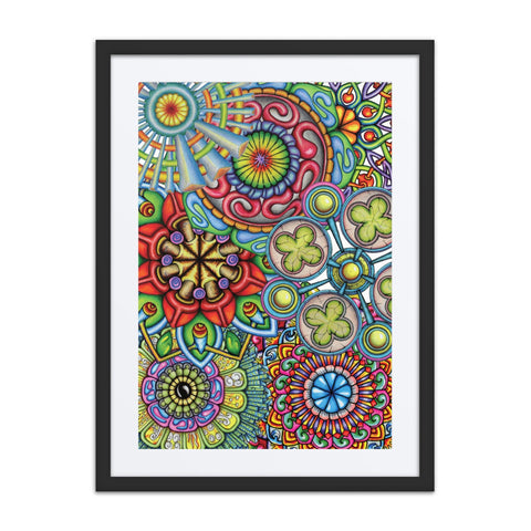 Mandala Collage 2 framed print with mat - Martin K Designs