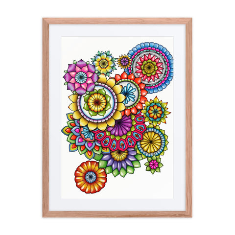 Mandala Collage 6 framed print with mat - Martin K Designs