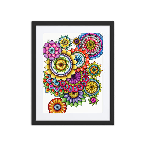 Mandala Collage 6 framed print with mat - Martin K Designs