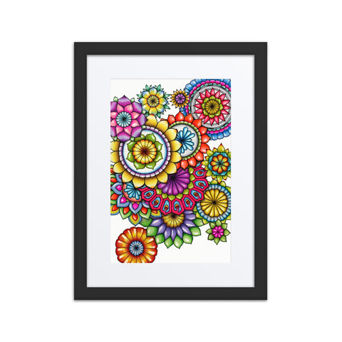 Mandala Collage 6 framed print with mat - Martin K Designs