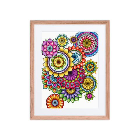 Mandala Collage 6 framed print with mat - Martin K Designs