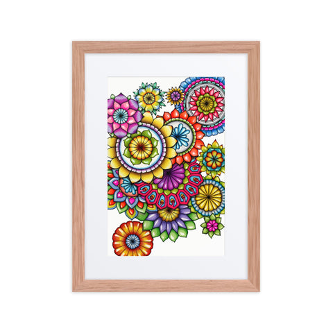 Mandala Collage 6 framed print with mat - Martin K Designs