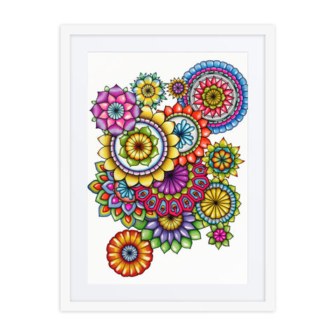 Mandala Collage 6 framed print with mat - Martin K Designs