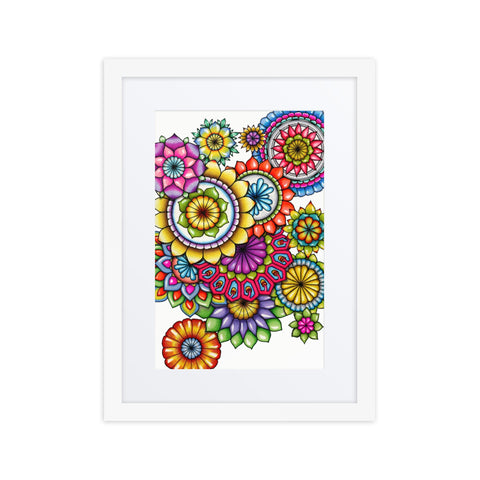 Mandala Collage 6 framed print with mat - Martin K Designs