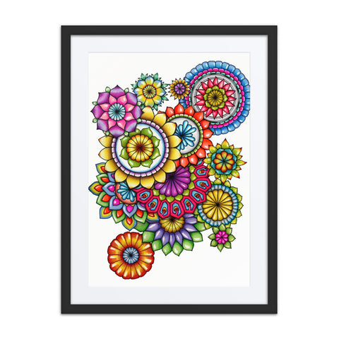 Mandala Collage 6 framed print with mat - Martin K Designs