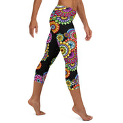 Mandala Collage 6 Mid Rise Capri Leggings - Martin K Designs