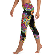 Mandala Collage 6 Mid Rise Capri Leggings - Martin K Designs