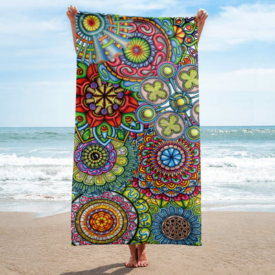 Mandala Collage II Beach Towel - Martin K Designs