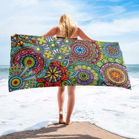 Mandala Collage II Beach Towel - Martin K Designs