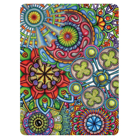 Mandala Collage II Sherpa blanket - Martin K Designs