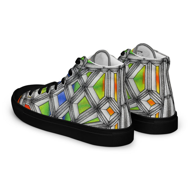 Stained Glass Men’s high top canvas shoes