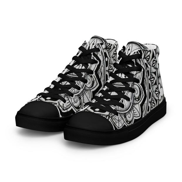 Mandala 2 Men’s high top canvas shoes