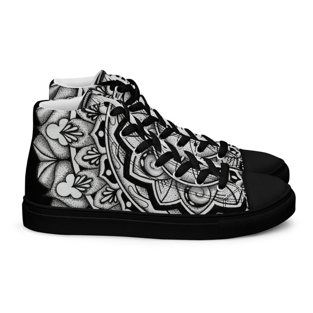 Mandala 2 Men’s high top canvas shoes