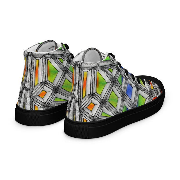 Stained Glass Men’s high top canvas shoes