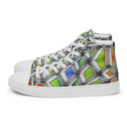 Stained Glass Men’s high top canvas shoes