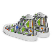 Stained Glass Men’s high top canvas shoes