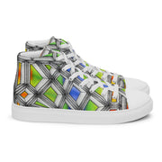 Stained Glass Men’s high top canvas shoes