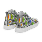 Stained Glass Men’s high top canvas shoes