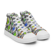 Stained Glass Men’s high top canvas shoes