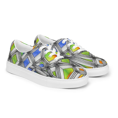 Stained Glass Men’s lace-up canvas shoes