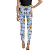 Stained Glass Mandalas Mid Rise Youth Leggings - Martin K Designs