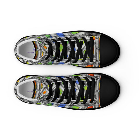 Stained Glass Women’s high top canvas shoes - Martin K Designs