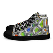 Stained Glass Women’s high top canvas shoes - Martin K Designs