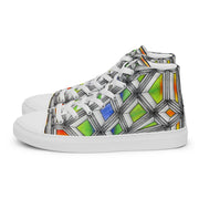 Stained Glass Women’s high top canvas shoes - Martin K Designs