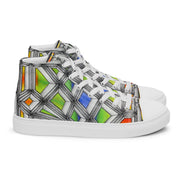 Stained Glass Women’s high top canvas shoes - Martin K Designs