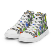 Stained Glass Women’s high top canvas shoes - Martin K Designs