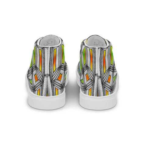 Stained Glass Women’s high top canvas shoes - Martin K Designs