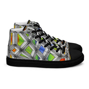 Stained Glass Women’s high top canvas shoes - Martin K Designs