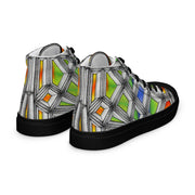 Stained Glass Women’s high top canvas shoes - Martin K Designs