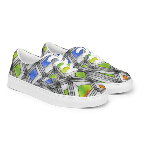 Stained Glass Women’s lace - up canvas shoes - Martin K Designs