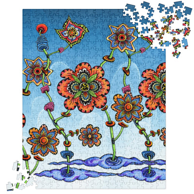 Steampunk Flowers Jigsaw Puzzle - Martin K Designs
