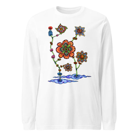 Steampunk Flowers Unisex Long Sleeve Tee - Martin K Designs