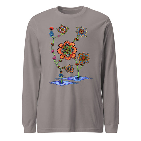 Steampunk Flowers Unisex Long Sleeve Tee - Martin K Designs