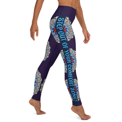 Step Out of Your Comfort Zone Yoga Leggings with inside pocket - Martin K Designs