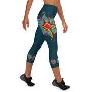 Wild at Heart High Rise Yoga Capri Leggings with Inside Pocket - Martin K Designs