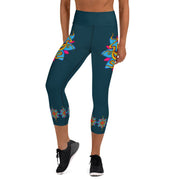 Wild at Heart High Rise Yoga Capri Leggings with Inside Pocket - Martin K Designs