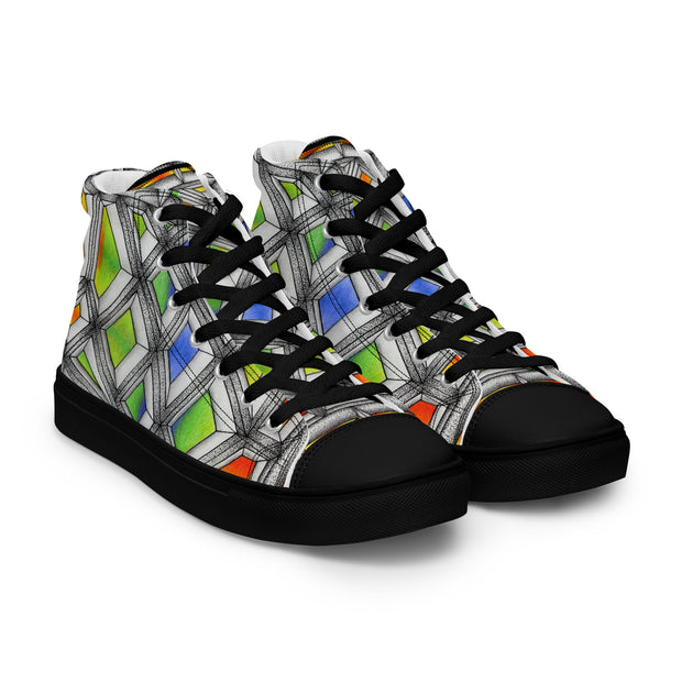 Stained Glass Women’s high top canvas shoes